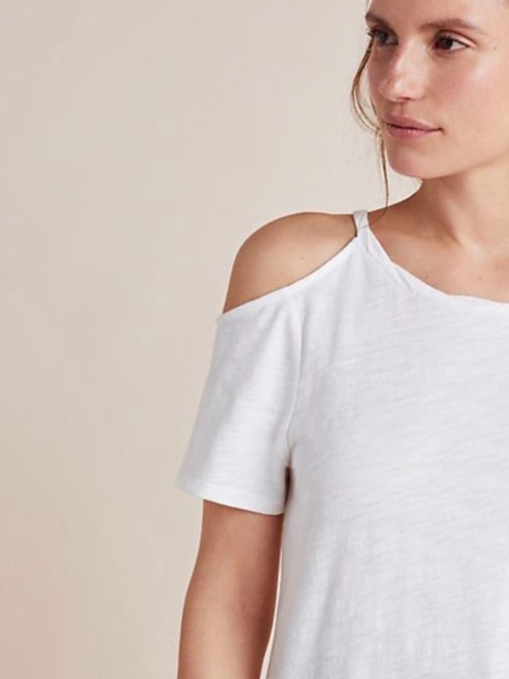 Anthropologie Cold-Shoulder White Women's Top
